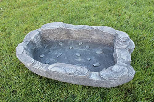 Arnusa Gartenteich Teichbecken Kunstfelsen Wasserfall Becken mini Teich Dekoteich 90x54 cm ca.70L Gartendekoration Teichschale